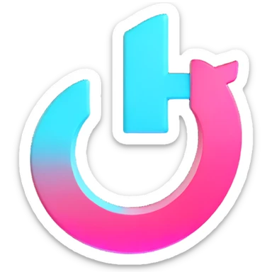 3D render of the authentic TikTok logo, using official colors black white cyan and pink, modern and glossy, for Discord role icon sticker