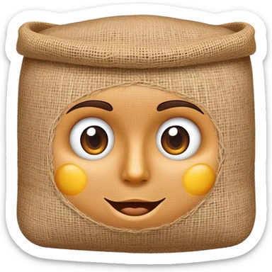 face with burlap sack texture sticker