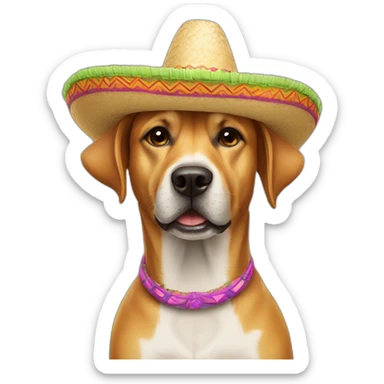 dog in sombrero margarita sticker