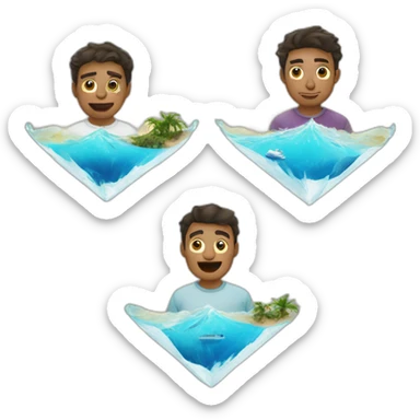 bermuda triangle and 3 mens inside sticker