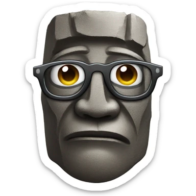 Easter island head with glasses sticker