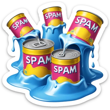 surreal dali style arty melting spam can landscape sticker