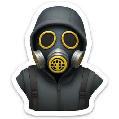 human wear gasmask laugh sticker