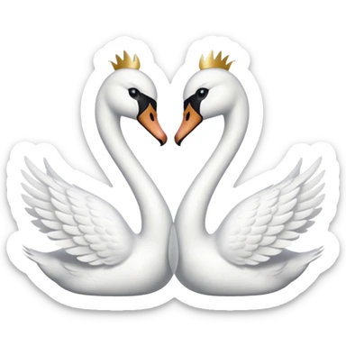 Two swan face each other sticker