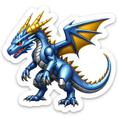  Cool Edgy Shiny Greymon-Drudigon-Wickerbeast-Weregarurumon full body sticker