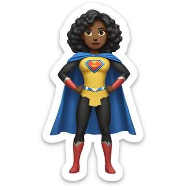 superwoman with yellow skin tone sticker