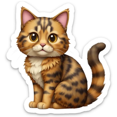 cinematic-[tortoiseshell tabby cat]-realistic-full-body-sitting-emoji,-tail-curled-playfully-around-its-paws,-head-tilted-dramatically,-scruffy-[tortoiseshell coloured]-fur,-simplified-yet-realistic-focused-features,-highly-detailed,-glowing-with-an-almost-sarcastic-glow sticker