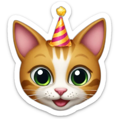 Weird cat holding up happy birthday sign “Priya” sticker