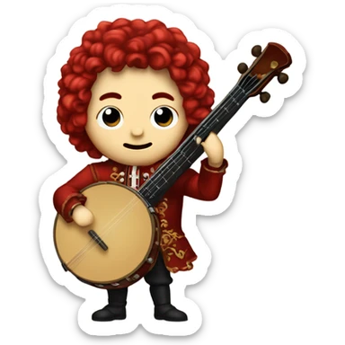 Vivaldi standing Baroque Red old chibi banjo sticker