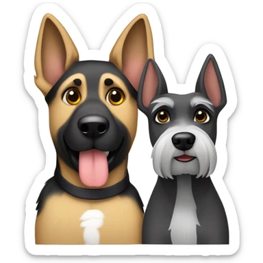 German Shepard and Schnauzer mis sticker