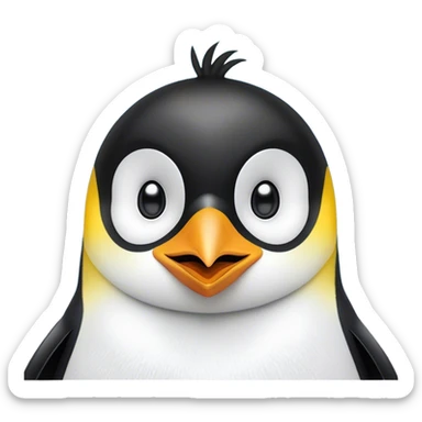 Cinematic Comical Emperor Penguin Portrait Emoji, Head tilted dramatically with an exaggeratedly shocked expression, featuring sleek, polished plumage with wide, comically expressive eyes filled with exaggerated disbelief, Simplified yet hilariously expressive features, highly detailed, glowing with a slightly sassy polar glow, high shine, dramatic yet playful, stylized with an air of cheeky arctic attitude, soft glowing outline, capturing the essence of a meme-worthy penguin that appears ready to side-eye its way into viral internet fame instantly! sticker