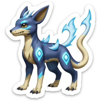 Manectric-Electrike-Lucio-Cubone-Umbreon-Marowak-Draco-Fakémon-hybrid-creature (full body), 4 legs sticker
