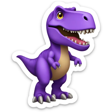 Purple t-Rex side profile full body sticker