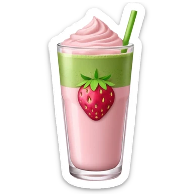 Matcha with strawberry oat milk  sticker