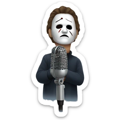 michael myers singing in a mic sticker
