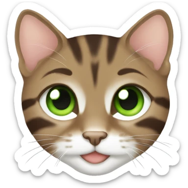 extremely cute brown tabby kitten with green eyes sticker