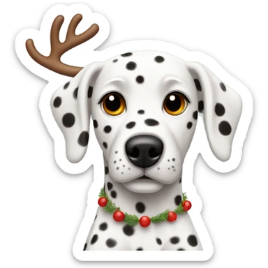 Dalmatian with reindeer antlers sticker