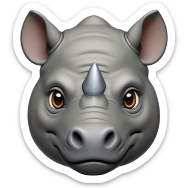 cinematic-noble-rhinoceros-portrait-emoji,-poised,-with-a-massive,-powerful-build-and-a-thick,-hide-of-slate-gray,-deep-set-soulful-piercing-eyes,-simplified-yet-sharp-and-sophisticated-features,-highly-detailed, with large black eyes, szoomed out showing houlders sticker