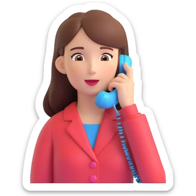 girl talking on phone bedroom background, close up pose sticker