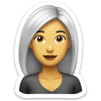 Thayri mujer conferencista morena Cabellolargo liso negro flequillo sticker