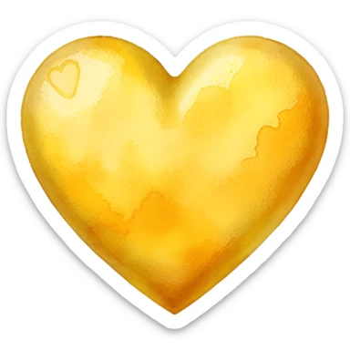 yellow heart with watercolor effect sticker
