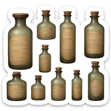 Apothecary bottles  sticker