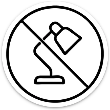 green lamp inside a red crossed circle, symbolizing no green lamp allowed, clear prohibition sign, icon style sticker