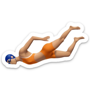 swimmer diving into a swimming pool, side profile view, smooth gradients, clean lines, realistic proportions. sticker
