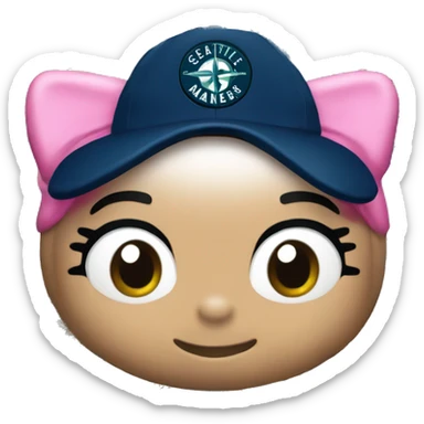 Hello kitty with Seattle Mariners hat sticker