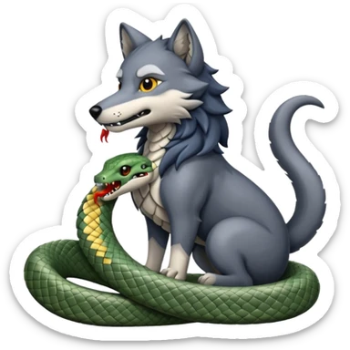 un lupo ed un serpente sticker