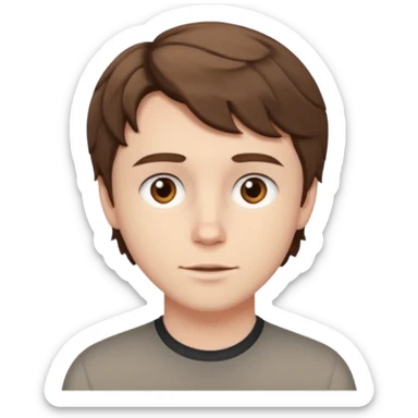 Owen Cooper with brown wavy short hair and brown eyes and pale skin  sticker