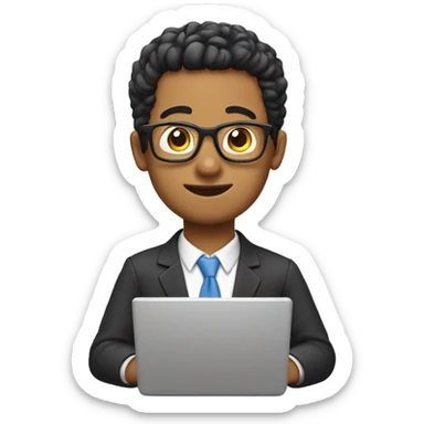 Nerd using computer  sticker