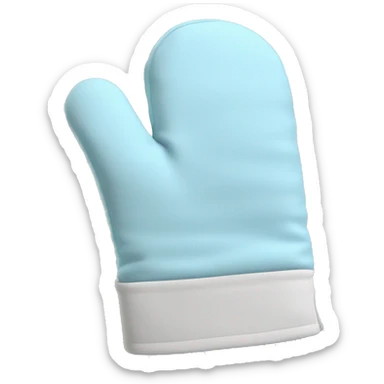 Realistic pastel blue oven mitt sticker