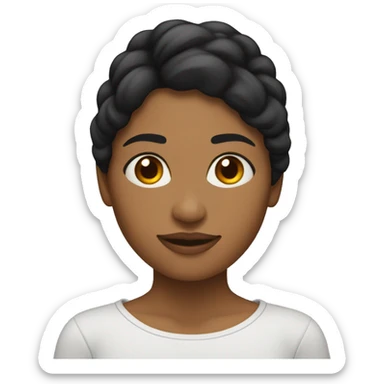 mujer pelo negro largo, piel morena, aro en la nariz  sticker