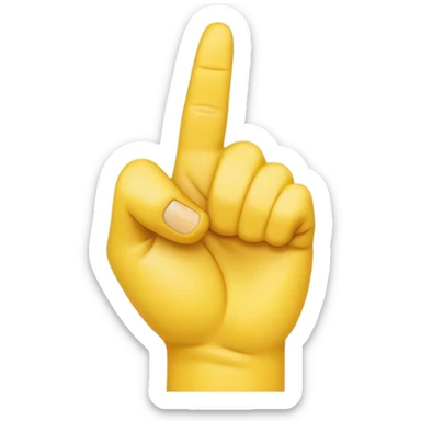 ASL Alphabet “A” Emoji represents the American Sign Language letter “A”. The hand is shown in a closed fist, with the thumb resting on the side of the fist. This is the standard ASL representation of the letter “A”.Rotate 45 degrees to the right and make the color yellow.” sticker