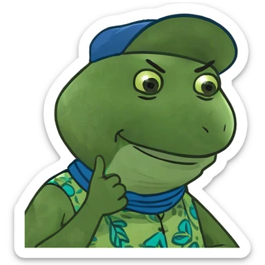 Arms crossed holding neck laughing guy sticker