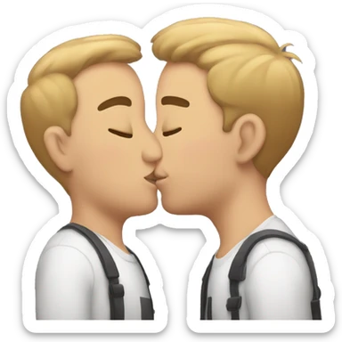 gay guys kissing sticker