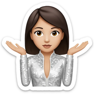 Terry Coldwell from East 17 with light skin, dark brown hair, white sequin outfit sticker