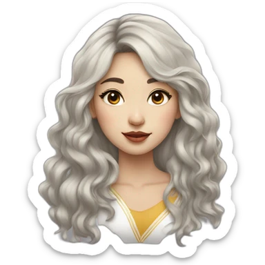 Kazakh girl with long wavy wolf cut and septum whose style was influenced by korea sticker