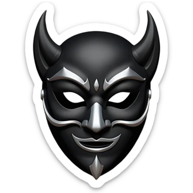 Minimal emoji, gothic mask forged from matte black leather, emotionless expression, smooth heavy surface, subtle leather texture, deep shadows, centered, bdsm slave leather mask sticker