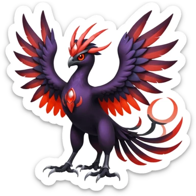Braviary-Yveltal-Lunala-Fakémon-hybrid-creature (full body)  sticker