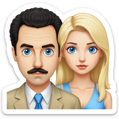 Borat with my friend who is a very pretty blonde blue eyed girl sticker