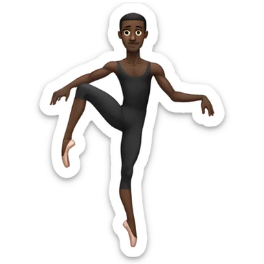 Skinny tall black man with a ballerina outfit doing a split sticker