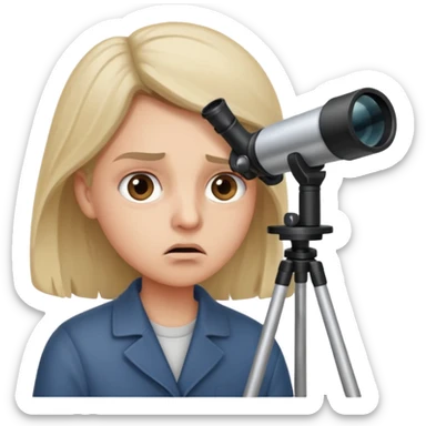 Jealousy - fear of losing someone's affection to a rival - looking through telescope sticker