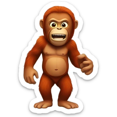 lightning striking an orangutan sticker