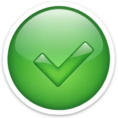 If you want to tell an emoji creator program (or designer) in English that you would like a simple, beautiful green checkmark emoji with no background, you can use the following sentence: 		I would like a simple and beautiful green checkmark emoji with no background. sticker