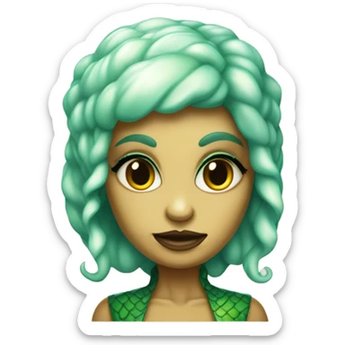 a Reptilian alien woman full body, in rockabilly dress sticker