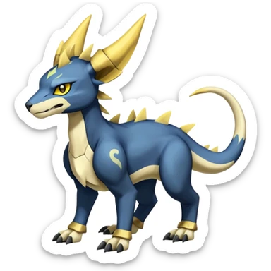 Manectric-Luxray-Cubone-Marowak-Draco-Fakémon-hybrid-creature (full body), 4 legs sticker