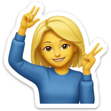 Dabbing women with yellow skin tone sticker