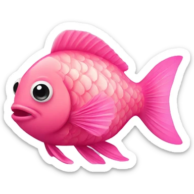 pink fish  sticker